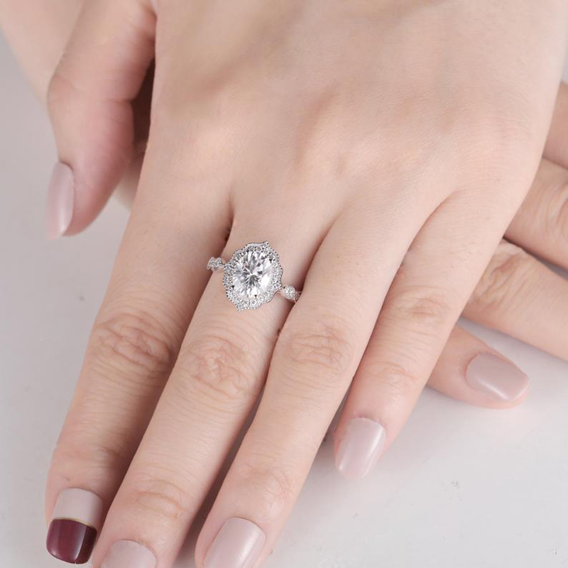 CxsJeremy Oval Cut 6*8mm 1.5ct Moissanite Engagement Ring 14K 585 Rose Gold Wedding Band for Women Bridal Anniversary Gift T200905