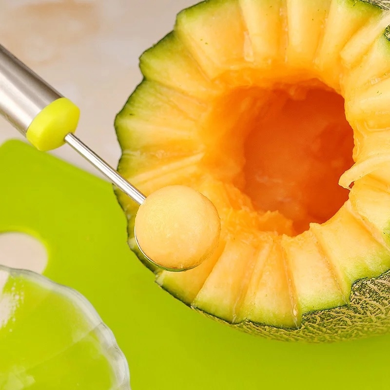 3pcs Creative Fruit Carving Knife Set Watermelon Baller Ice Cream Dig Ball Scoop Spoon Baller Diy Assorted Cold Dishes Tool