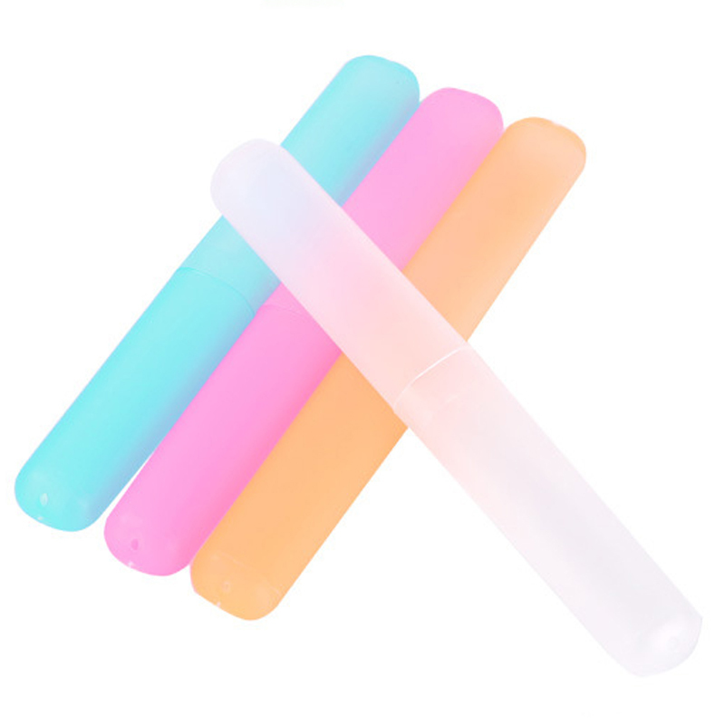 Frosted Toothbrush Holder Travel Plastic Case Hiking Camping Portable Toothbrush Tube Cover Storage Box Protect Frosted Toothbrush Holder