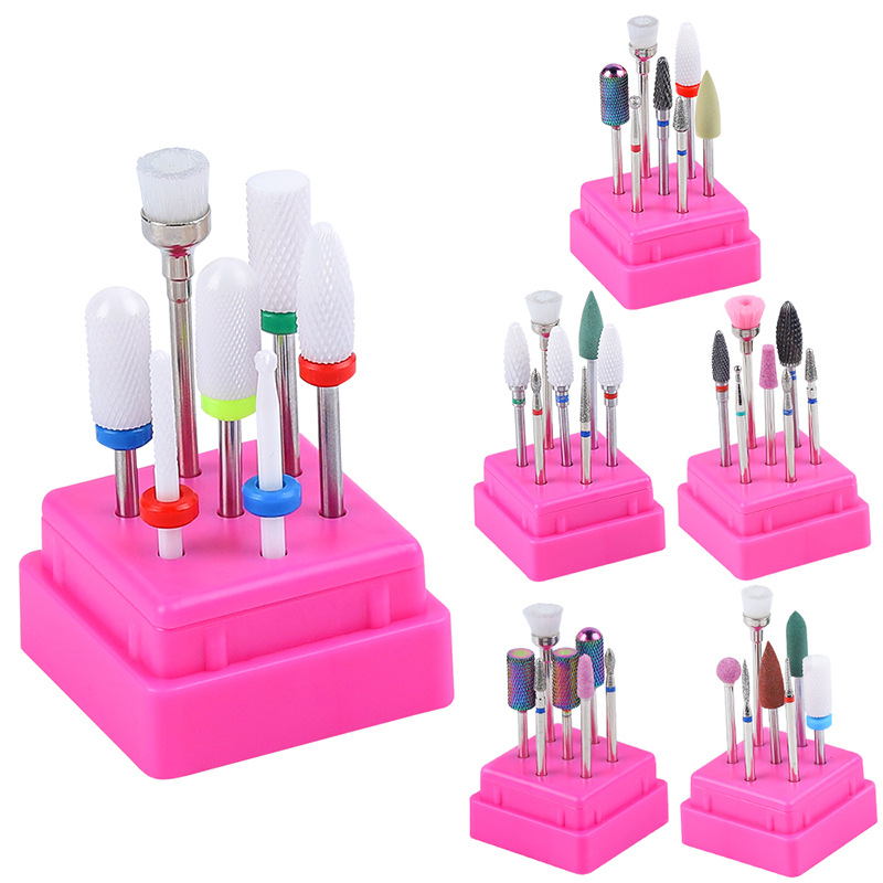 Nail Drill Bits Set 7pcs Mixed Tungsten Carbide Acrylic Nail File Drill Bit Manicure Pedicure 3/32" with Holder Display Stand
Nail Drill Bits Set 7pcs Mixed Tungsten Carbide Acrylic Nail File Drill Bit Manicure Pedicure 3/32" with Holder Display Stand