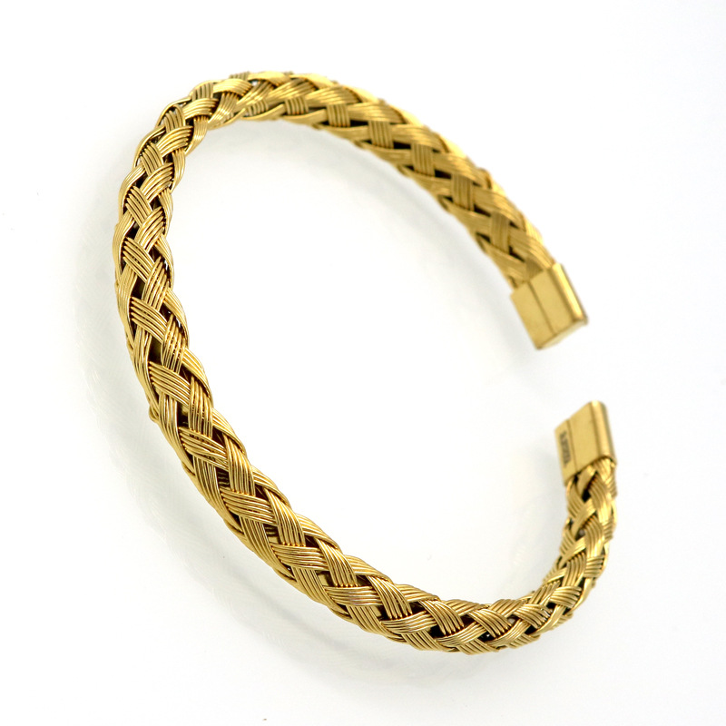 New Arrival Fashion Cuff Bangles Jewelry Women's Stainless Steel Weave Simple Style Gold Colour Bracelets For Women Jewelry
New Arrival Fashion Cuff Bangles Jewelry Women's Stainless Steel Weave Simple Style Gold Colour Bracelets For Women Jewelry