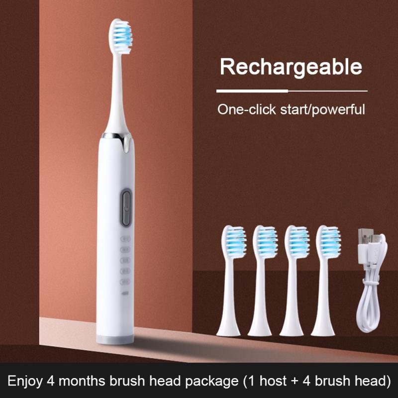 Krachtige Ultra Sonic Sonic Elektrische Tandenborstel Usb Oplaadbare Tandenborstel Volwassen Elektronische Wasbare Whitening Tan