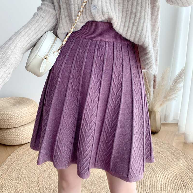 Solid purple knitted mini skirt autumn winter A-line fashion causal skirt women chic cozy warm elegant office female, Beige
Solid purple knitted mini skirt autumn winter A-line fashion causal skirt women chic cozy warm elegant office female, Beige