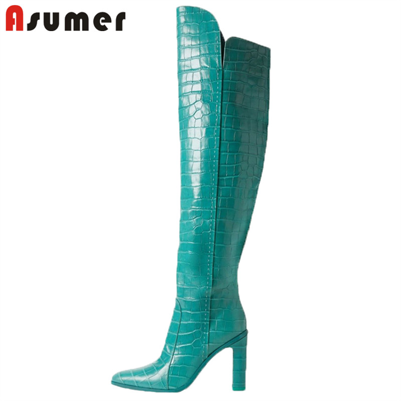 ASUMER 2020 plus size 45 over the knee boots women round toe zip super high heel party Night Club Shoes ladies thigh high boots, Blue
ASUMER 2020 plus size 45 over the knee boots women round toe zip super high heel party Night Club Shoes ladies thigh high boots, Blue
