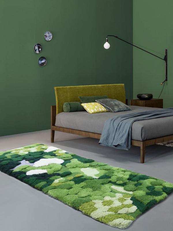 Little forest handmade 3D area rug, Nordic style runner rug green decoration children room floor mat