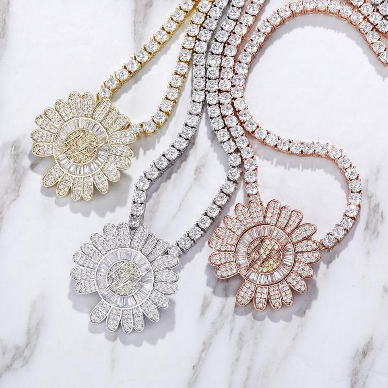 Hip Hop Cubic Zirconia Paved Bling Iced Out Llightning Daisy Plant Pendants Necklaces for Women Men Unisex Fashion Jewelry
Hip Hop Cubic Zirconia Paved Bling Iced Out Llightning Daisy Plant Pendants Necklaces for Women Men Unisex Fashion Jewelry