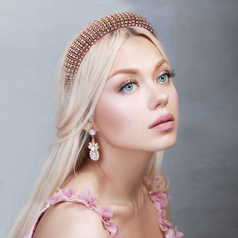 Wholesale Rhinestones Padded Hair Accessories Headbands for Women Crystal Hairbands Hair Hoop Baroque Headband 12 pcs/lot LJ200921