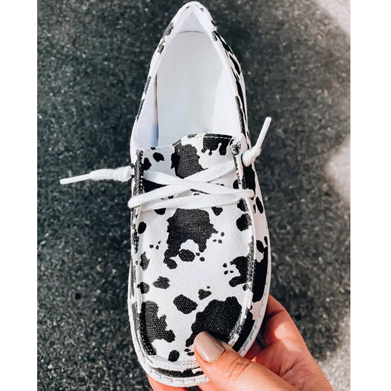 Women Loafers Summer flats Casual Lace Up Shoes Comfortable Flat Sneakers Solid Leopard Fashion Ladies Cavas Shoes plus Size Y200801
