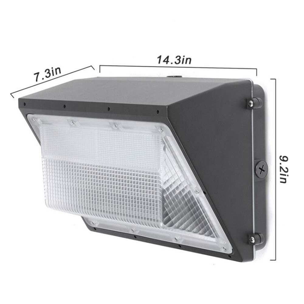 120W LED WallPack Lamp with Dusk-to-Dawn Photocell 5000K Daylight Outdoor Security Lighting Commercial and Industrial LED Wall Light for Garages Wareh