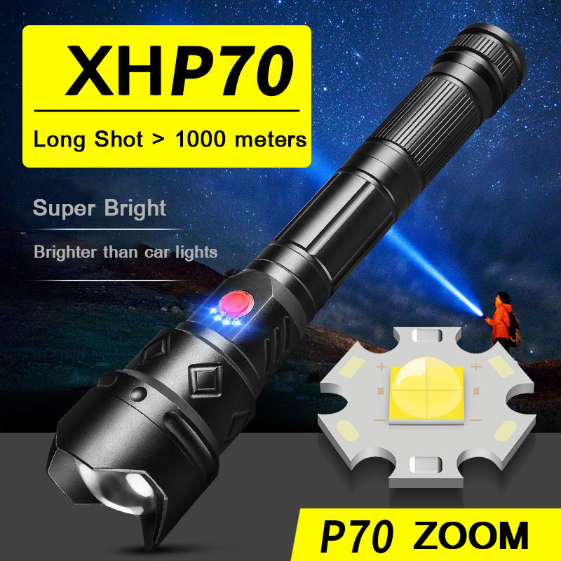 ZHIYU Ultra Bright XHP 50 70 LED Flashlights 26650 18650 High Power Camping Lamps USB Rechargeable Flash Light 3 Modes Lanterna
ZHIYU Ultra Bright XHP 50 70 LED Flashlights 26650 18650 High Power Camping Lamps USB Rechargeable Flash Light 3 Modes Lanterna