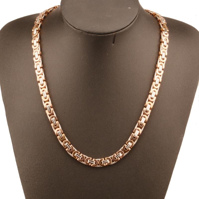 8mm Sporty Handmade Stainless Steel Link Rose Gold Byzantine Link Chain Necklace Or Bracelet Men's Women's Daily Jewelry 7-40
8mm Sporty Handmade Stainless Steel Link Rose Gold Byzantine Link Chain Necklace Or Bracelet Men's Women's Daily Jewelry 7-40