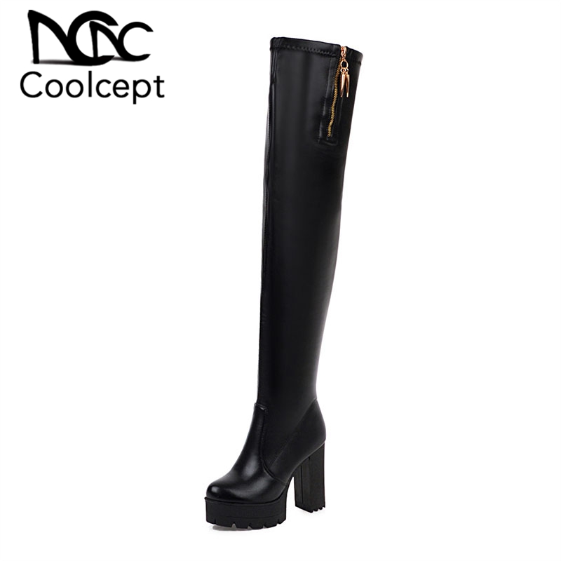 CoolCept Plus Size 33-48 Fashion Sexy Ladies High Quality Long Boots Platform Zipper Over Knee Boots Daily Club Shoes Footwear, Black
CoolCept Plus Size 33-48 Fashion Sexy Ladies High Quality Long Boots Platform Zipper Over Knee Boots Daily Club Shoes Footwear, Black