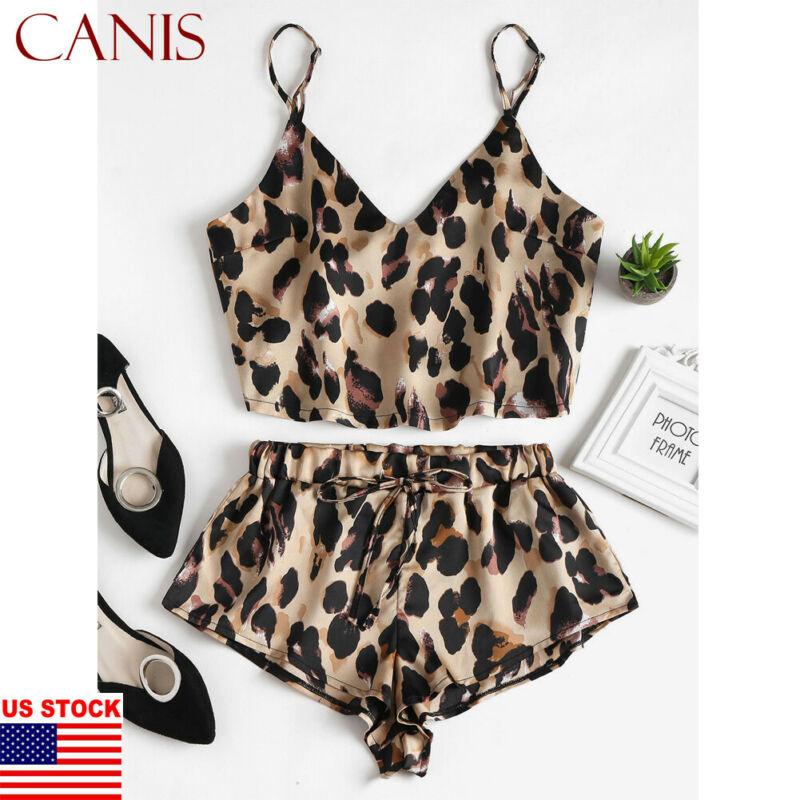 2020 New Sexy Ladies 2pcs Women Leopard Style Summer Satin Lace Sleepwear Suit Babydoll Lingerie Nightdress Pajamas Set, As pic
2020 New Sexy Ladies 2pcs Women Leopard Style Summer Satin Lace Sleepwear Suit Babydoll Lingerie Nightdress Pajamas Set, As pic
