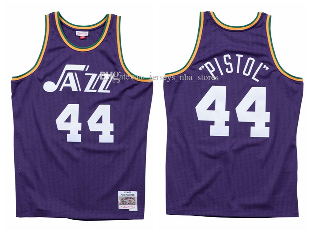 Men New Orleans Jazz Pete Maravich 44 Mitchell & Ness Teal Road 1974-75 Hardwoods Classics Swingman Jersey 01, Color1
Men New Orleans Jazz Pete Maravich 44 Mitchell & Ness Teal Road 1974-75 Hardwoods Classics Swingman Jersey 01, Color1