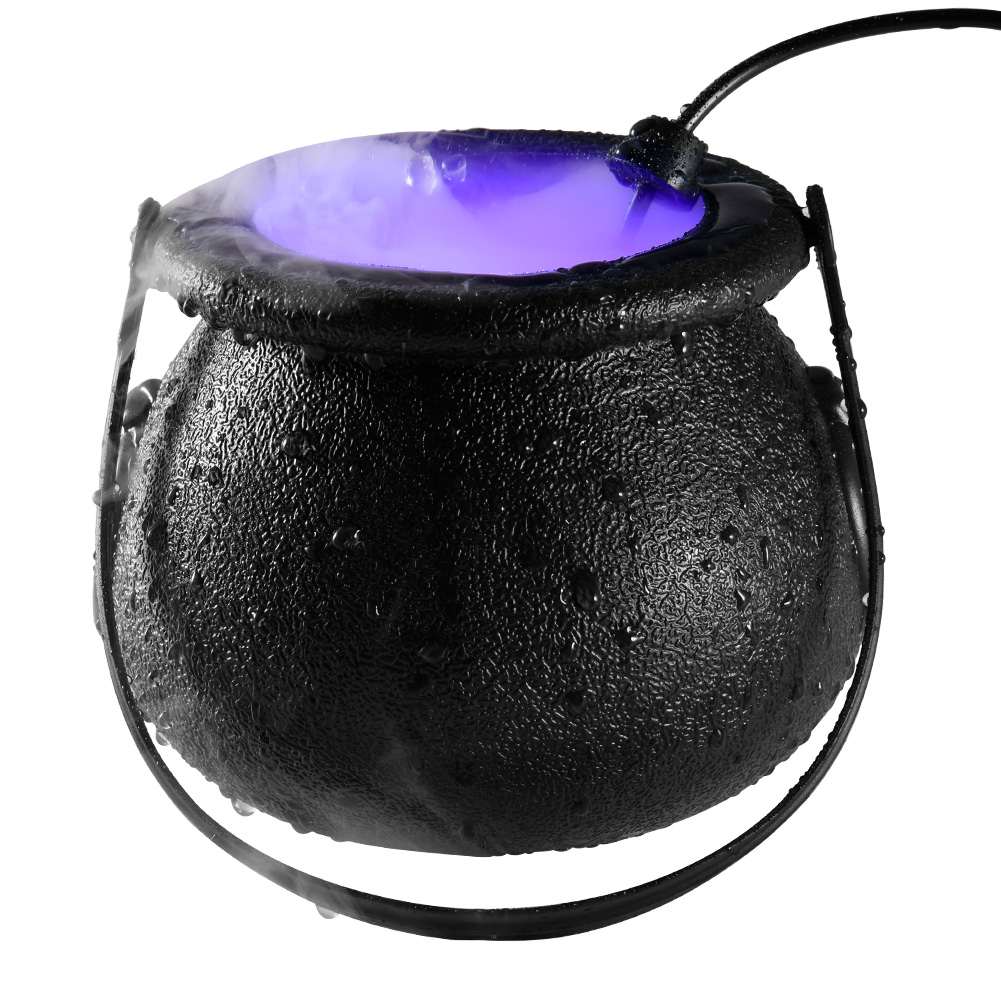 Halloween witch pot fog machine lighting atomizer lamp plastic color changing atmosphere lamp scene layout DIY Halloween decoration lighting