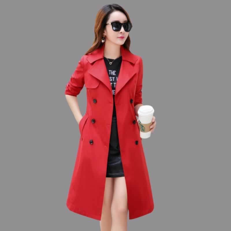 Spring/autumn New Women's Casual trench coat oversize Double Breasted Vintage with belt woman clothes Outwear slim Clothing T200828