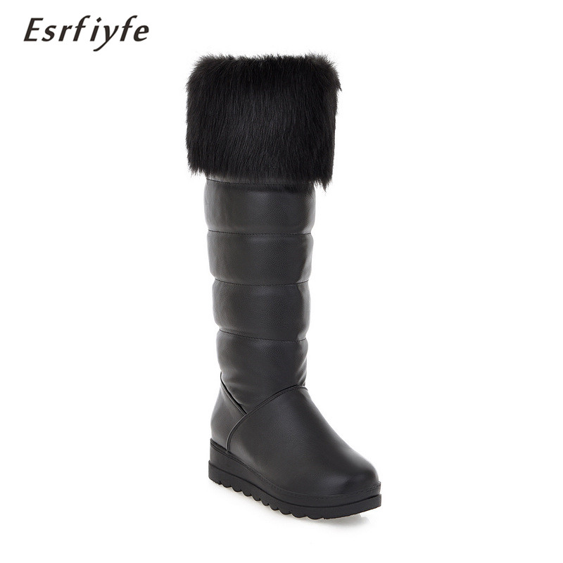 ESRFIYFE Fashion Ladies Knee High Winter Boots Soft Leather Boots Woman Black White Warm Fur Women Thigh High Platform
ESRFIYFE Fashion Ladies Knee High Winter Boots Soft Leather Boots Woman Black White Warm Fur Women Thigh High Platform