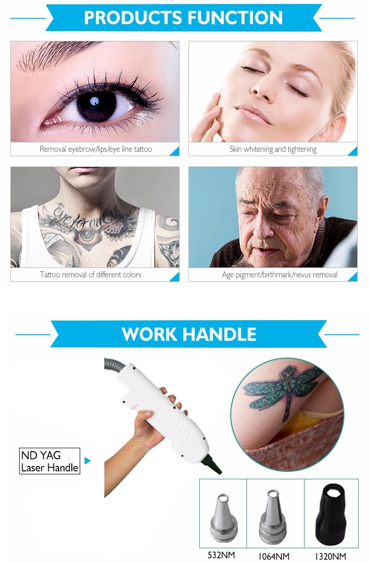 Factory direct selling 3 wavelength portable eyebrow removal 532nm 1064nm 1320nm q switched nd yag laser tattoos remove instrument