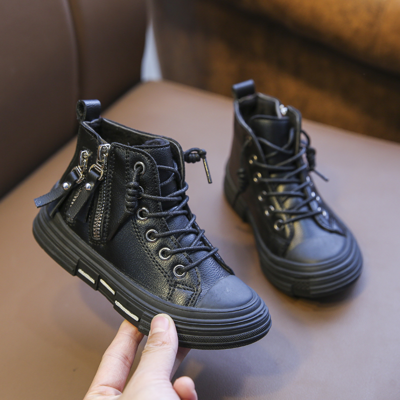 Boots 2021 Fashion Kid Leather Cotton Warm Winter Boy Girl Sneakers Children Shoes Snow For Zapatillas Baby Footwear