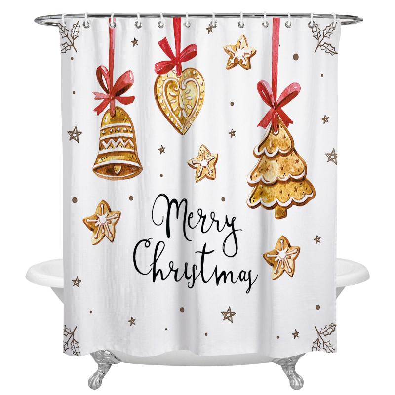 Christmas Red Bow Star Bell Waterproof Shower Curtain Home Hotel Bathroom Decor Accessories Polyester Fabric Shower Curtains
Christmas Red Bow Star Bell Waterproof Shower Curtain Home Hotel Bathroom Decor Accessories Polyester Fabric Shower Curtains
