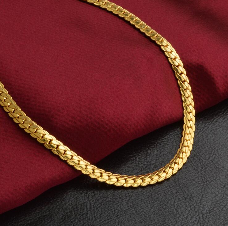 Fashion Mens Womens Jewelry 5mm 18k Gold Plated Chain Necklace Bracelet Luxury Miami Hip Hop Chains Necklaces Gifts Accessories GD709