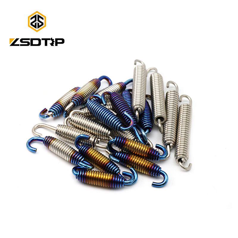 ZSDTRP 2pcs Stainless Steel Springs Scooter Motorcycle Exhaust Pipe Muffler Springs Hooks Motorcycle Scooter Accessories