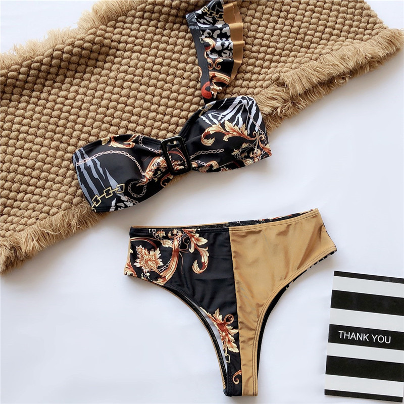 Print Shoulder Bikinis Designer Padded Push Up Women' Swimwear Outdoor Bandage Beach Swimsuit Indoor Bathing Wear
Print Shoulder Bikinis Designer Padded Push Up Women' Swimwear Outdoor Bandage Beach Swimsuit Indoor Bathing Wear