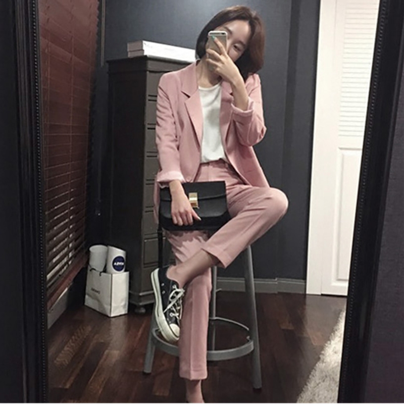 Pure Simple Boy friend Jacket nine length Pants dark pink/Black elegant attractive female office laday women suit
Pure Simple Boy friend Jacket nine length Pants dark pink/Black elegant attractive female office laday women suit