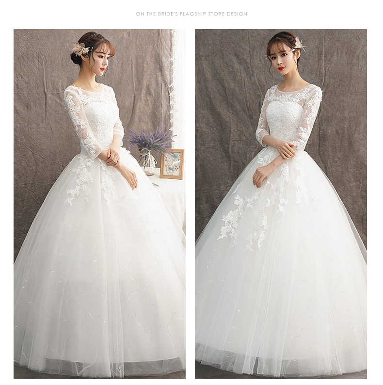 High Waist Pregnant Women Wedding Dress Long Sleep Lace Bridal Gowns Custom Dress Vestidos De Novia Nemidor Robe De Soiree