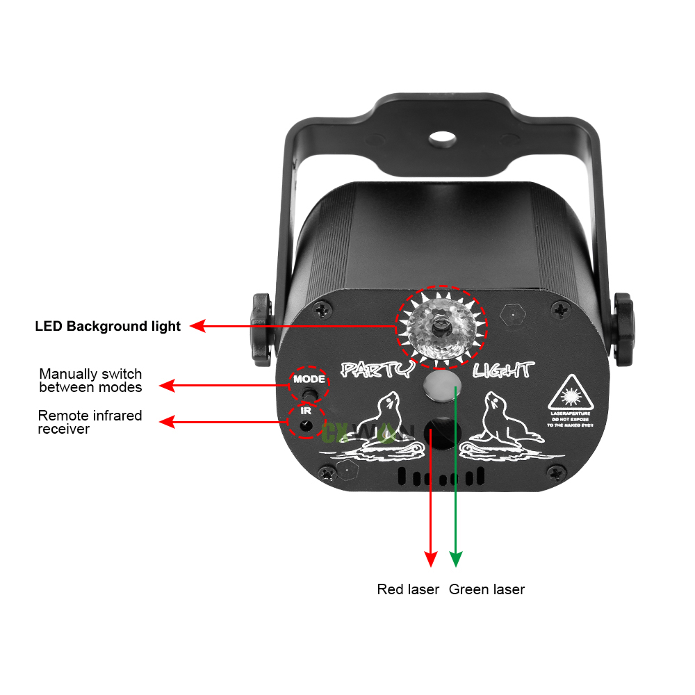 Laser Disco Lighting 60 Patterns Colorful DJ LED Stage Light USB Rechargeable Party Birthday Projector Effect lights