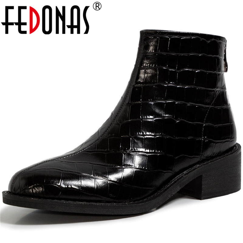 FEDONAS Concise Back Zipper Shoes Woman Heels Genuine Leather Round Toe Boots For Women Winter Newest Working Party Ankle Boots, Blackr
FEDONAS Concise Back Zipper Shoes Woman Heels Genuine Leather Round Toe Boots For Women Winter Newest Working Party Ankle Boots, Blackr