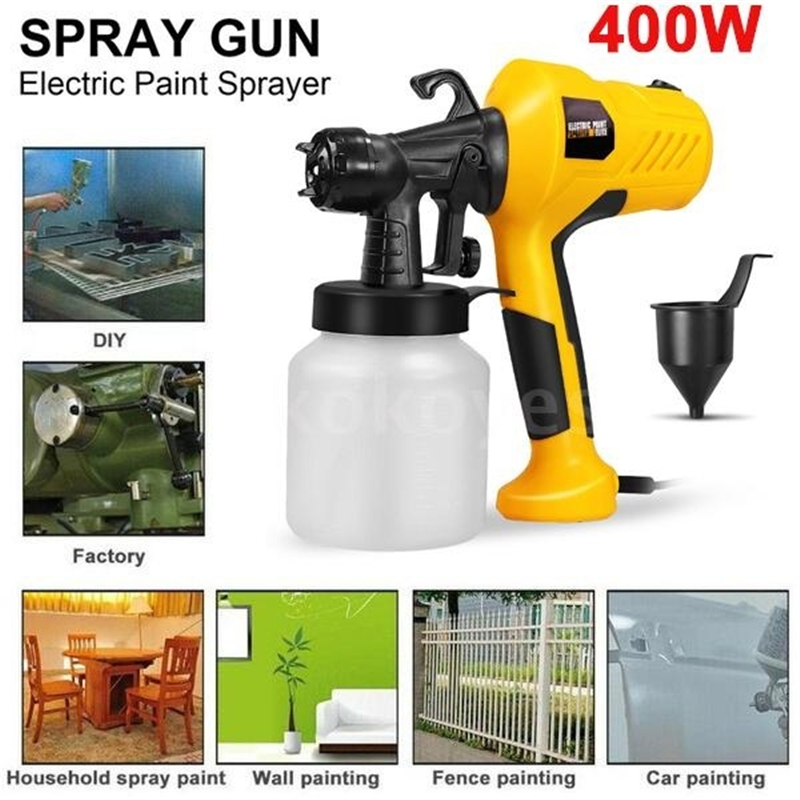 400W Paint Electric Sprayer Gun Detachable Airbrush Paint Spraying Tool with 800ml Cup 110~230V For Wall Car DIY Fence Painting
400W Paint Electric Sprayer Gun Detachable Airbrush Paint Spraying Tool with 800ml Cup 110~230V For Wall Car DIY Fence Painting