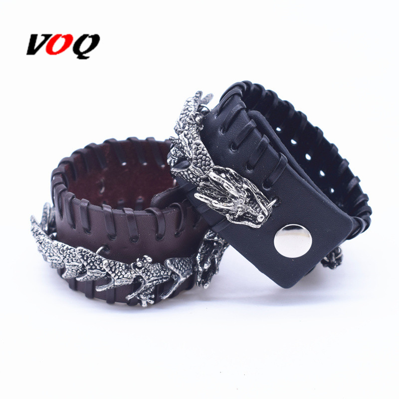 Punk Dragon Charm Bracelet Black & Brown Braided Rope Leather Bracelet for Men Hyperbole Jewelry Homme
Punk Dragon Charm Bracelet Black & Brown Braided Rope Leather Bracelet for Men Hyperbole Jewelry Homme