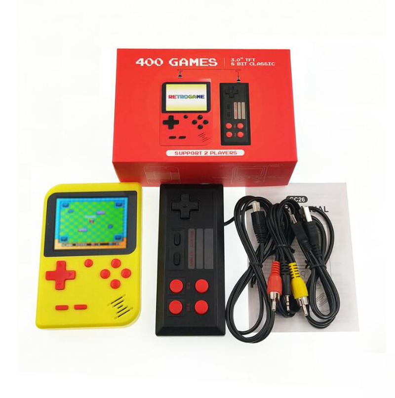Portable Handheld video Game Console Retro 8 bit Mini Game Players 400 Games 3 In 1 AV GAMES Pocket Gameboy Color LCD
Portable Handheld video Game Console Retro 8 bit Mini Game Players 400 Games 3 In 1 AV GAMES Pocket Gameboy Color LCD