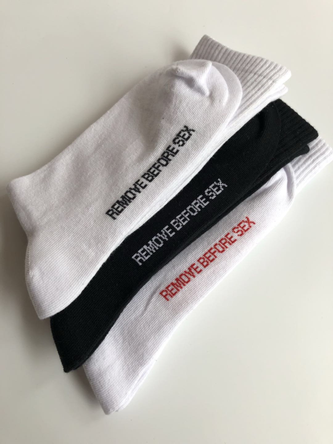 032C REMOVE BEFORE SEX men women socks letter jacquard cotton spring summer autumn socks hight quality