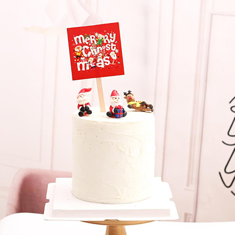 1Set Merry Christmas Letter Cake Topper Santa Claus Snowman Train Cake Topper Decoration Christmas Decorations For Home Table