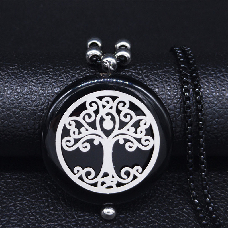 AFAWA Tree of Life Stainless Steel Chain Necklace Women Black Color Natural Stone Long Necklace Jewelry collares largos NA7S04
AFAWA Tree of Life Stainless Steel Chain Necklace Women Black Color Natural Stone Long Necklace Jewelry collares largos NA7S04