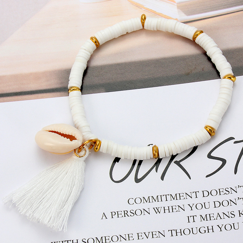 Charm Bracelets Boho Soft Pottery Polymer Clay For Women Colorful Beads Shell Tassel Bracelet Surfer Jewelry
Charm Bracelets Boho Soft Pottery Polymer Clay For Women Colorful Beads Shell Tassel Bracelet Surfer Jewelry