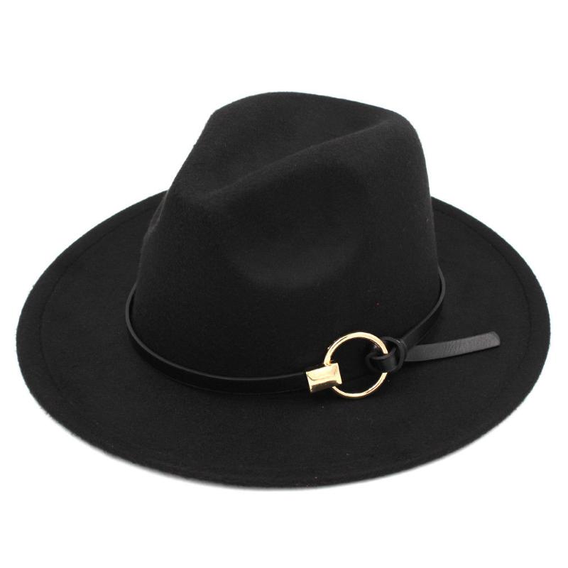 Mistdawn Classic Unisex Wide Brim Fedora Cap Wool Blend Panama Hat O-Ring Buckle Leather Band Size 56-58cm, Black
Mistdawn Classic Unisex Wide Brim Fedora Cap Wool Blend Panama Hat O-Ring Buckle Leather Band Size 56-58cm, Black