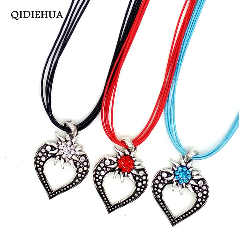 Newest Engraved Glossy Edelweiss Necklace Pendant Alloy Heart Shape Pendant Fashion Ribbon Rope Short Choker for Women Jewelry
Newest Engraved Glossy Edelweiss Necklace Pendant Alloy Heart Shape Pendant Fashion Ribbon Rope Short Choker for Women Jewelry
