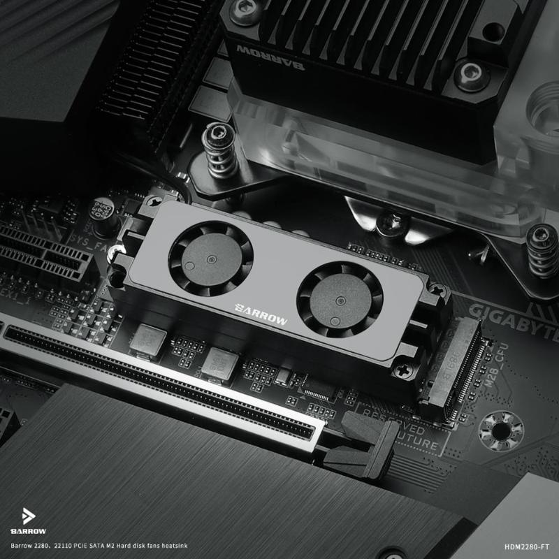 Barrow 2280 22110 PCIE SATA support multi specification M.2 Hard Disk Dual Fan Heat Sink Cooling radiator HDM2280-FT
Barrow 2280 22110 PCIE SATA support multi specification M.2 Hard Disk Dual Fan Heat Sink Cooling radiator HDM2280-FT