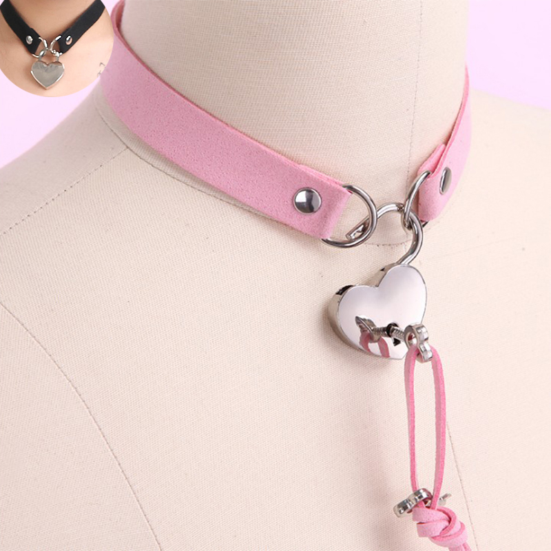 Faxu Leather Necklace Choker heart Collar black Lock Pendant chocker punk gift for her fashion Accessiores Punk Jewelry
Faxu Leather Necklace Choker heart Collar black Lock Pendant chocker punk gift for her fashion Accessiores Punk Jewelry