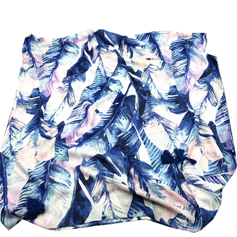 180*90CM 2020 New Women's Blue Leaf Printed Cotton Linen Scarf Autumn and Winter Women's Warm Tassel Shawl Scarf
180*90CM 2020 New Women's Blue Leaf Printed Cotton Linen Scarf Autumn and Winter Women's Warm Tassel Shawl Scarf