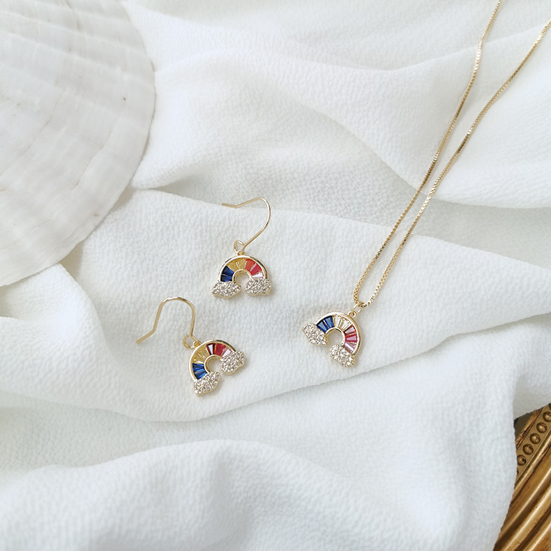 New design fashion jewelery cute crystal rainbow earrings for woman 2020 new trendy zircon necklace and earring set jewelery
New design fashion jewelery cute crystal rainbow earrings for woman 2020 new trendy zircon necklace and earring set jewelery