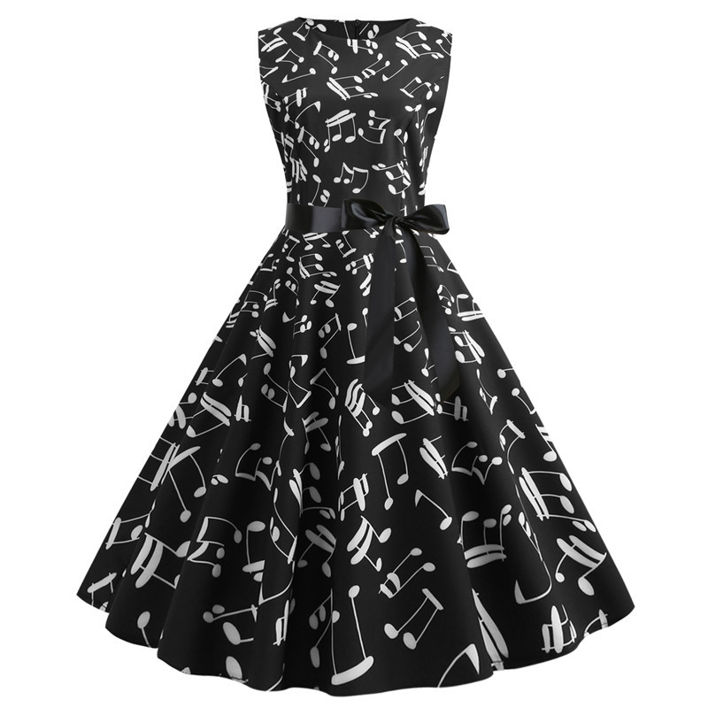 Summer Women Vintage Dress 2020 Music Note Print Sleeveless O Neck Casual Swing Retro Party Midi Dresses Robe Femme Vestidos, Pettiskirt red
Summer Women Vintage Dress 2020 Music Note Print Sleeveless O Neck Casual Swing Retro Party Midi Dresses Robe Femme Vestidos, Pettiskirt red