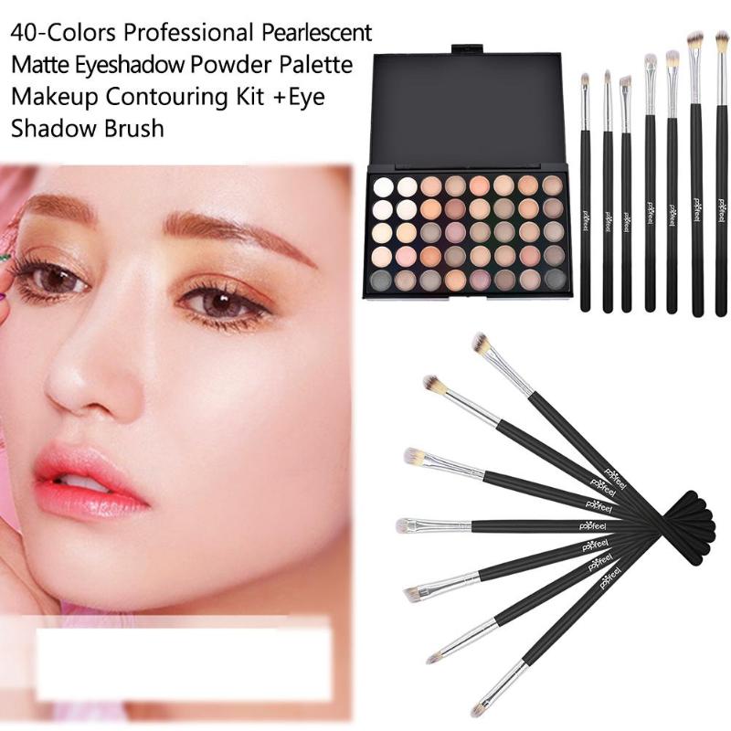 Professional 40 ColorsPearlescent Matte Eyeshadow Powder Palette Makeup Contouring Kit And 7pcs Eye Shadow Brush
Professional 40 ColorsPearlescent Matte Eyeshadow Powder Palette Makeup Contouring Kit And 7pcs Eye Shadow Brush