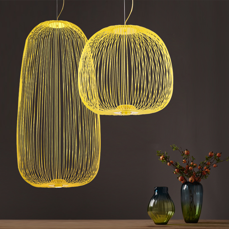Post Modern Foscarini Spokes Pendant Lamps Lights Industrial Bird Cage Luminaire Dining Room Living Home Decor Led Hanging Lamp