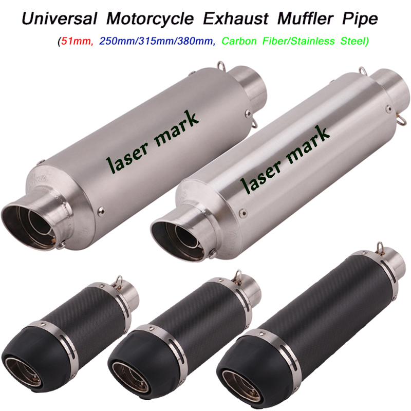 250mm/315mm/380mm Length Motorcycle Exhaust Muffler Pipe Stainless Steel Carbon Fiber Silp on 51mm Enter System
250mm/315mm/380mm Length Motorcycle Exhaust Muffler Pipe Stainless Steel Carbon Fiber Silp on 51mm Enter System