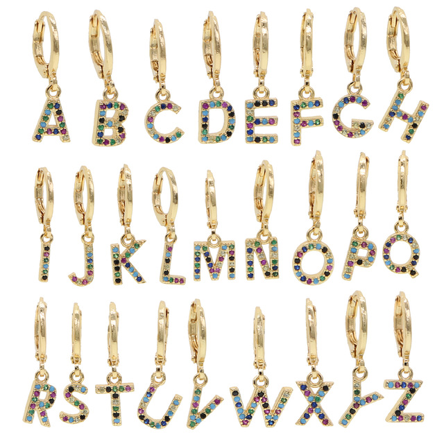 1 PCS 2020 Fashion 26 Initial customize letter personalized jewelry rainbow colorful cz paved letter Alphabet drop earring 1 Pcs
1 PCS 2020 Fashion 26 Initial customize letter personalized jewelry rainbow colorful cz paved letter Alphabet drop earring 1 Pcs