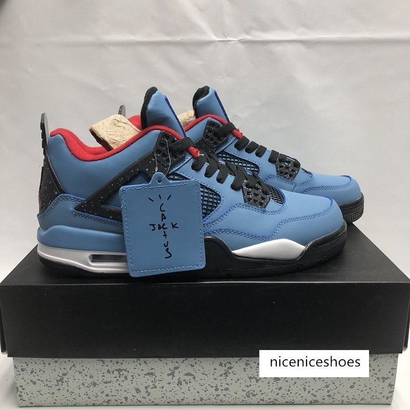box With New Travis x 4 IV Classic Houston University Blue Sports Basketball Shoes for Men 4s Designer Trainers Sneakers Size 7-13
box With New Travis x 4 IV Classic Houston University Blue Sports Basketball Shoes for Men 4s Designer Trainers Sneakers Size 7-13